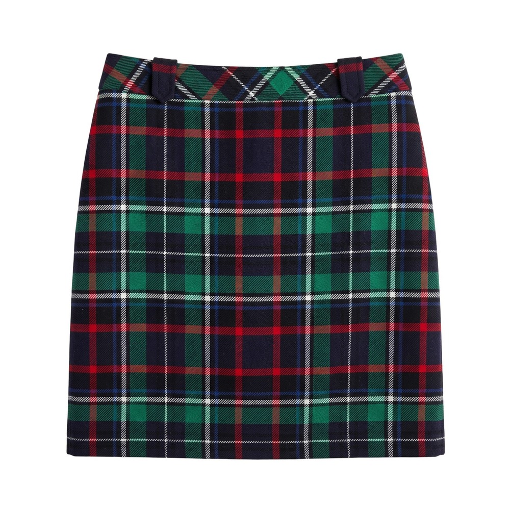 Talbots Women's Size 10 Tartan Plaid Skirt Green Red Navy Preppy A-Line Academia